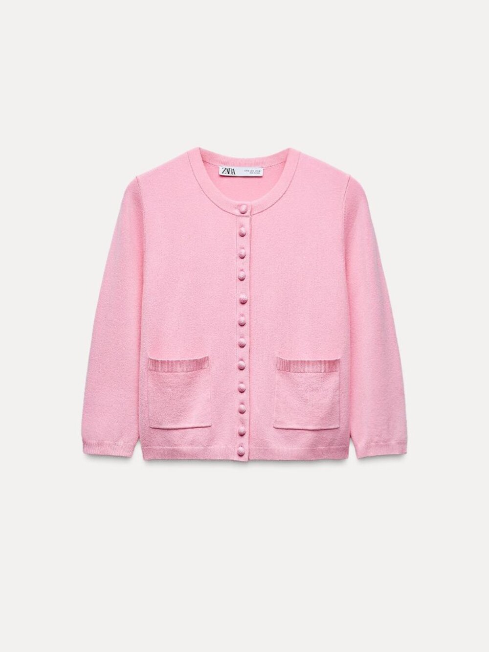 NWT NEVER WORN Zara BASIC BELOW THE ELBOW SLEEVE KNIT CARDIGAN Size S